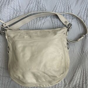 Coach Cream Leather Crossbody Hobo Shoulder Bag